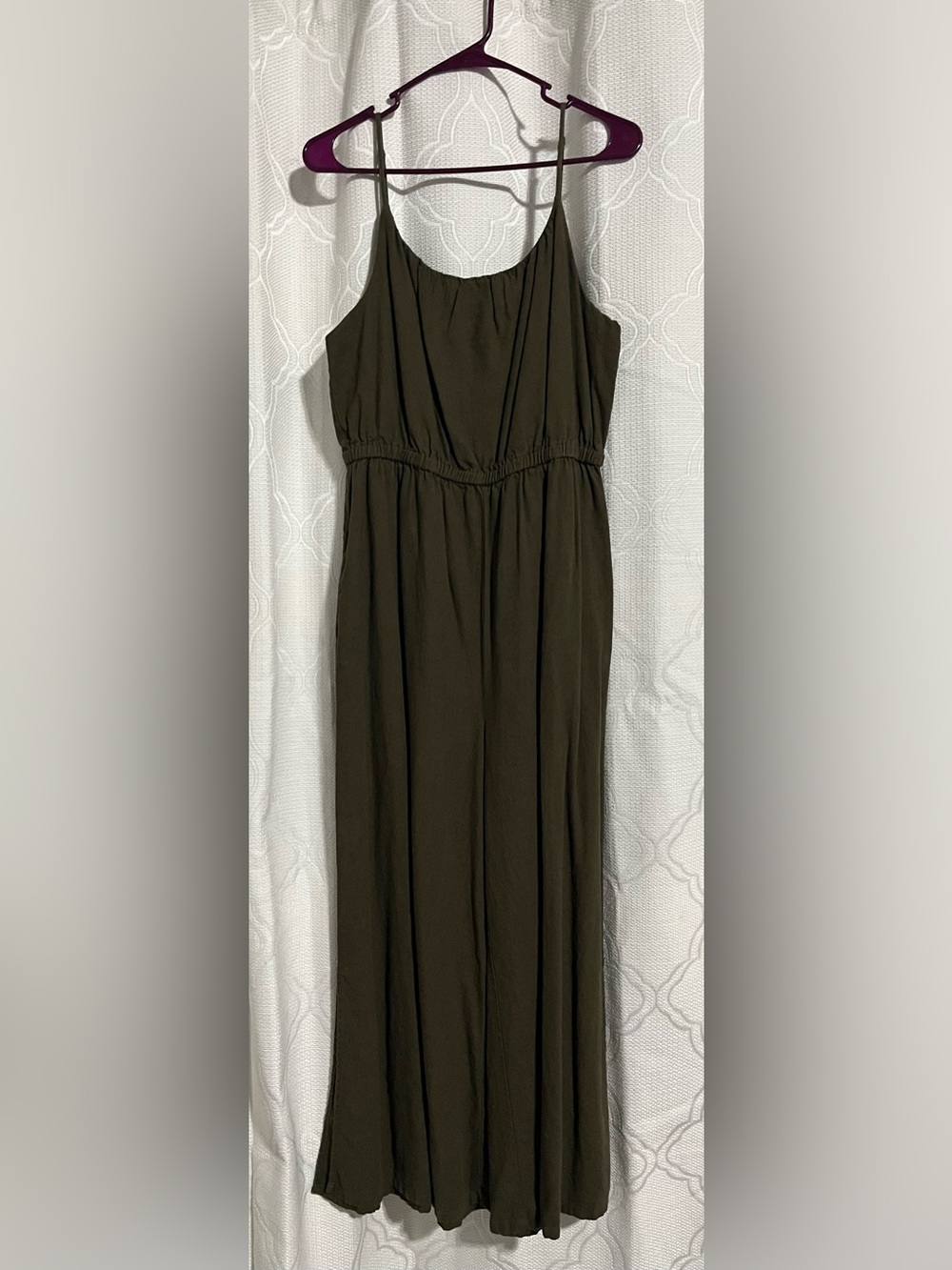 Haute Hippie Olive Green Spaghetti Strap Jumpsuit